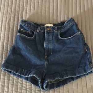 American Apparel High-Waisted Jean Shorts